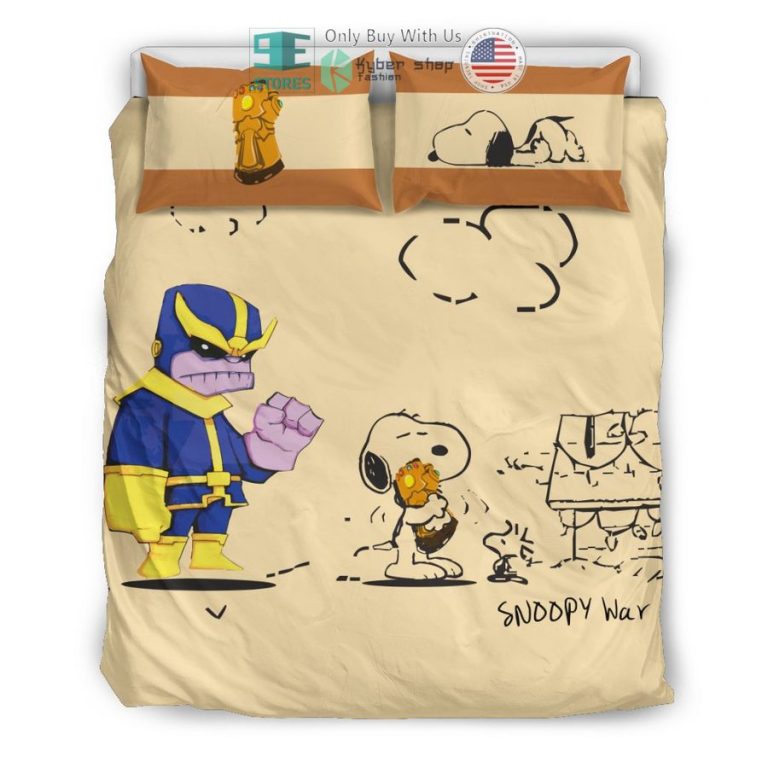 thanos snoopy war bedding set 1 54976