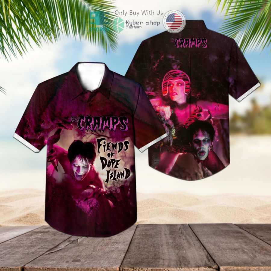 the cramps band fiends of dope island album hawaiian shirt 1 68812