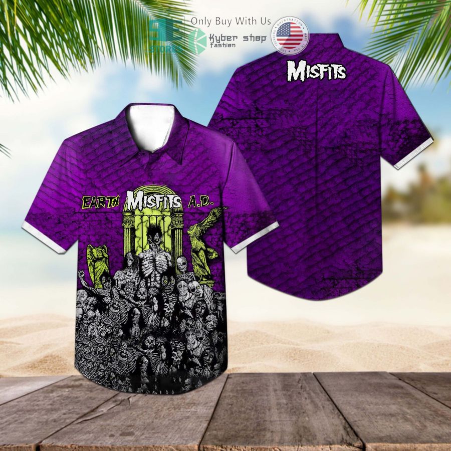 the misfits band earth a d wolfs blood album purple hawaiian shirt 1 90506