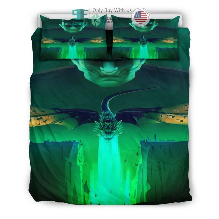 the night king game of thrones green bedding set 3 57965