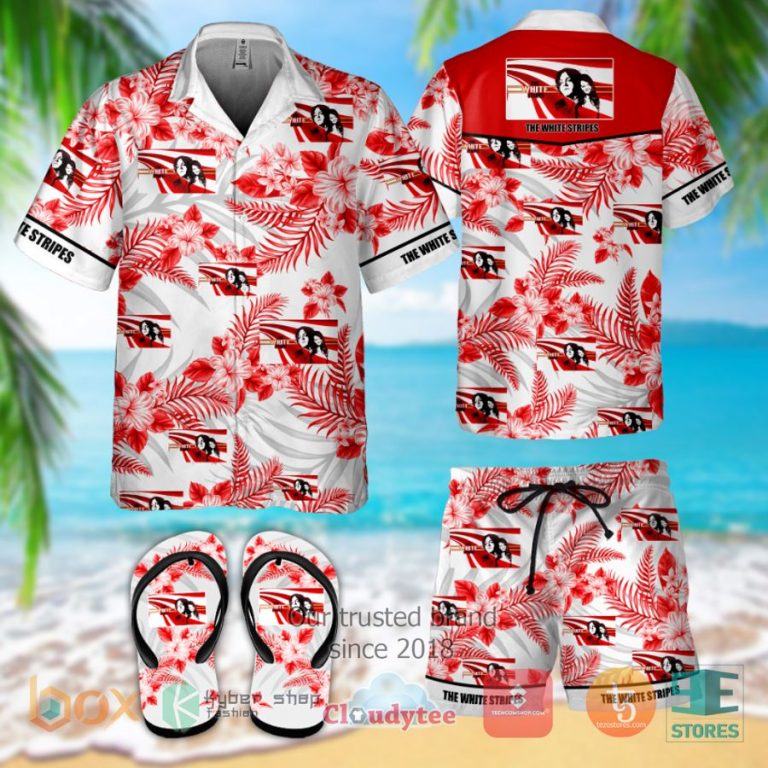 the white stripes band hawaiian shirt shorts 1 7053