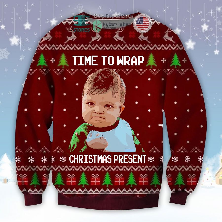 time to wrap christmas present sweatshirt sweater 1 32697