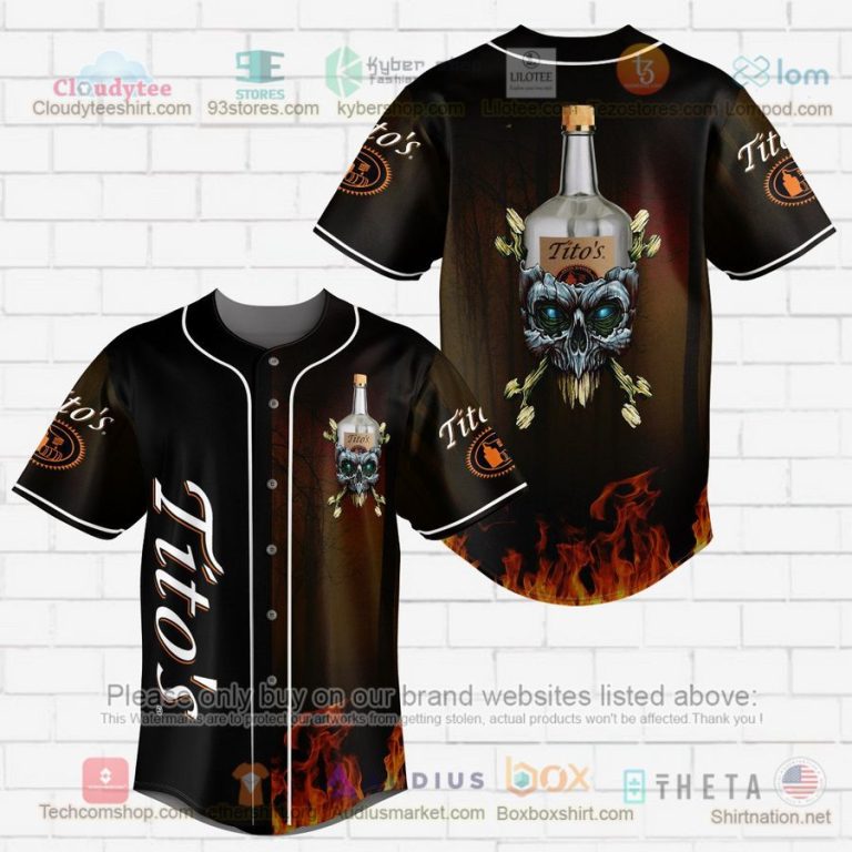 titos handmade vodka skull head baseball jersey 1 35716