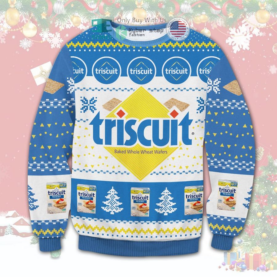 triscuit baked whole wheat wafers christmas sweatshirt sweater 1 46880