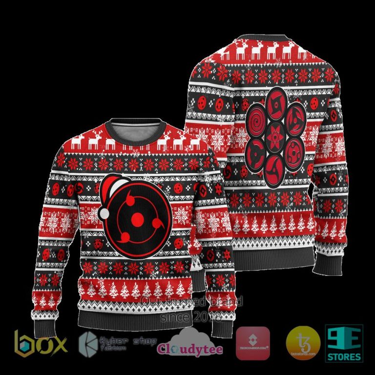 uchiha sharingan anime naruto xmas ugly christmas sweater 3 95809