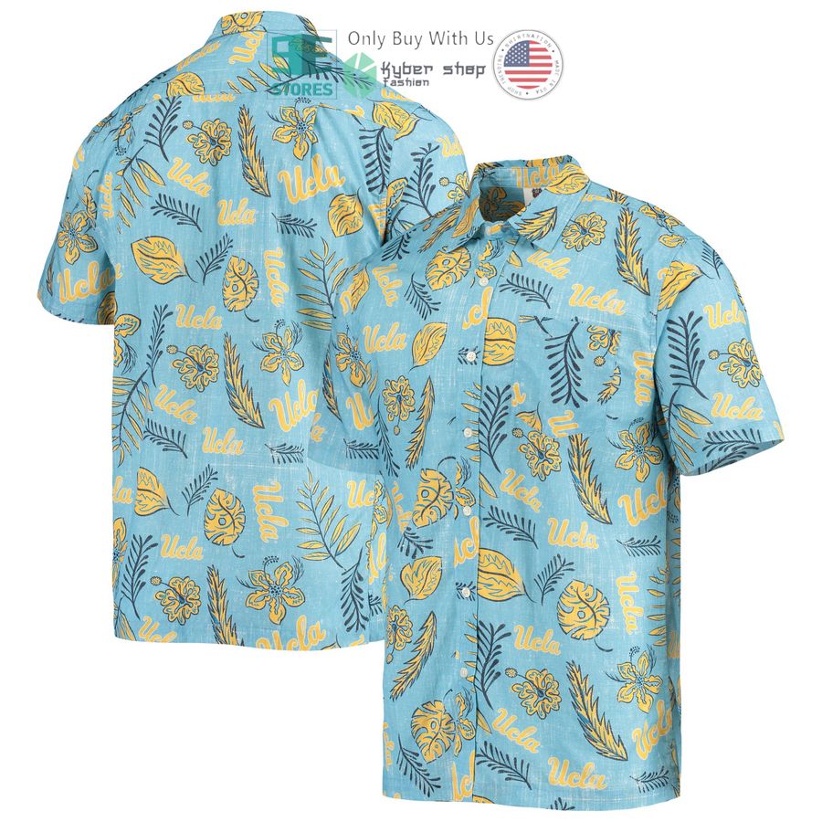 ucla bruins wes willy vintage floral light blue hawaiian shirt 1 79976