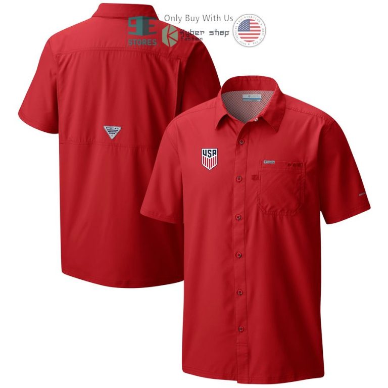 usmnt columbia slack tide camp red hawaiian shirt 1 45154