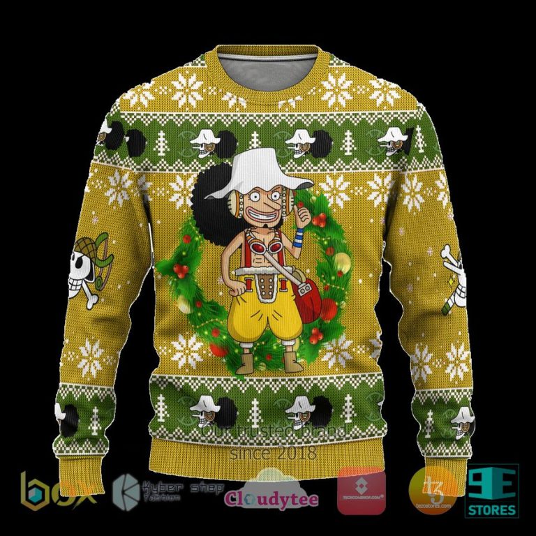 usopp one piece anime ugly christmas sweater 1 75900