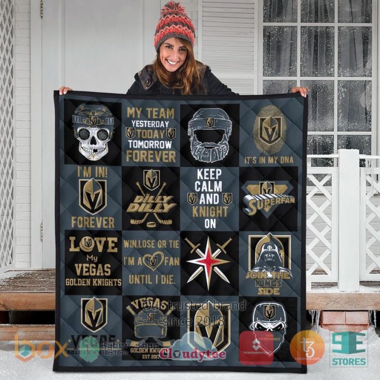 vegas golden knights quilt blanket 3 92895