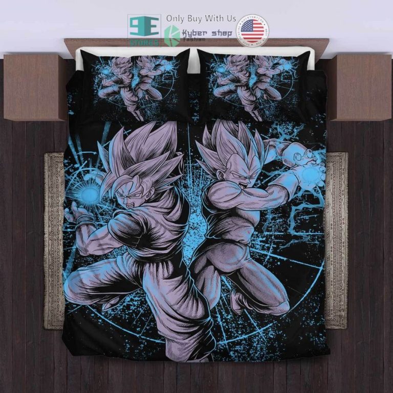 vegeta goku blue black bedding set 1 54350