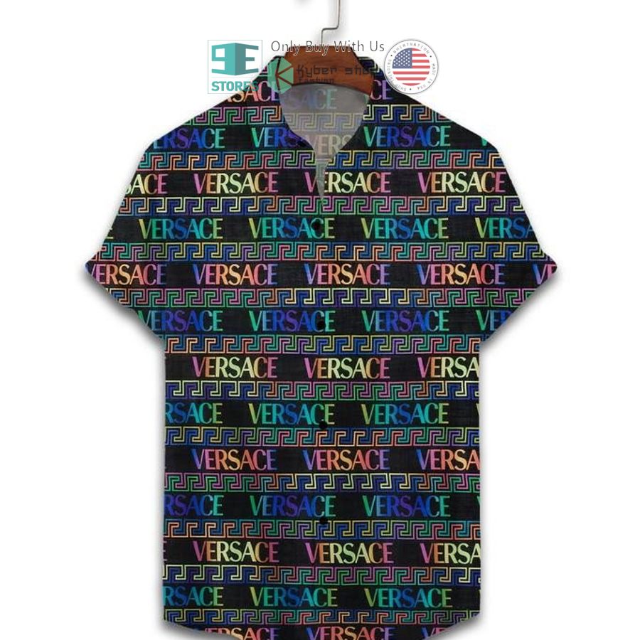 versace back pattern logo hawaii shirt shorts 2 10903