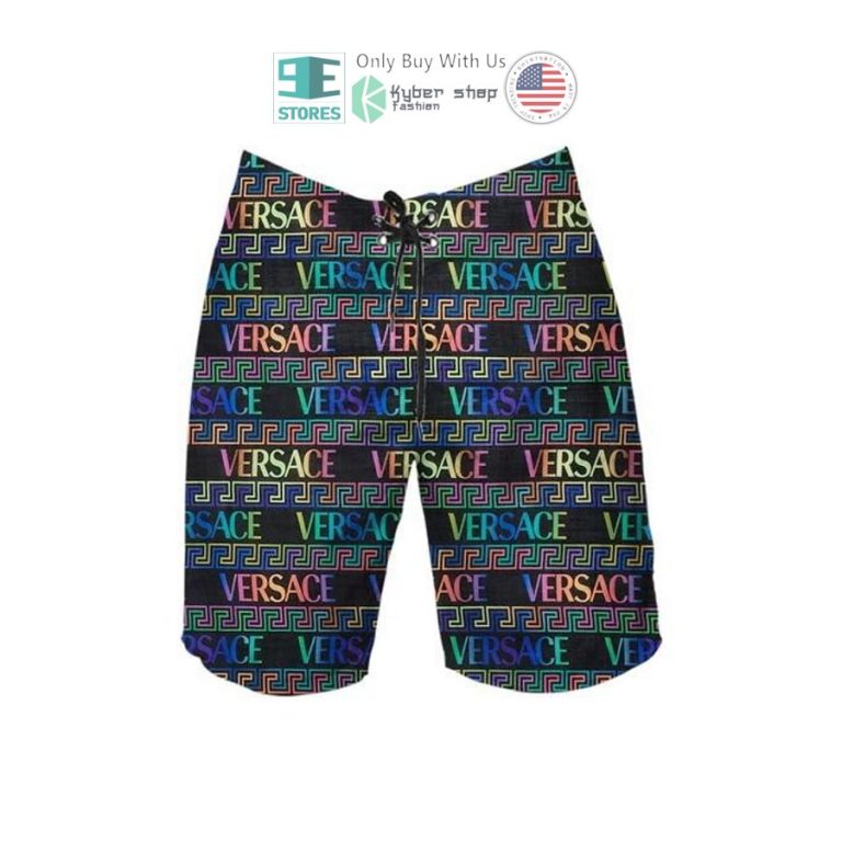 versace back pattern logo hawaii shirt shorts 3 64766