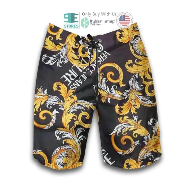 versace black yellow hawaii shirt shorts 3 23826