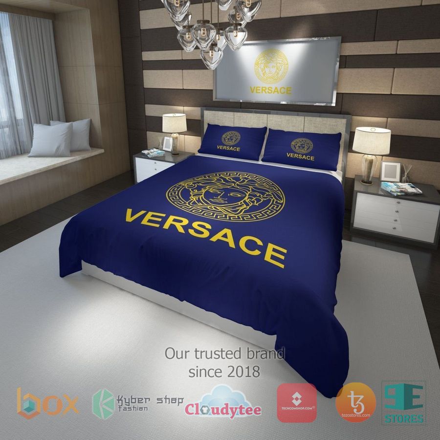versace england luxury brand blue bedding set 1 6624