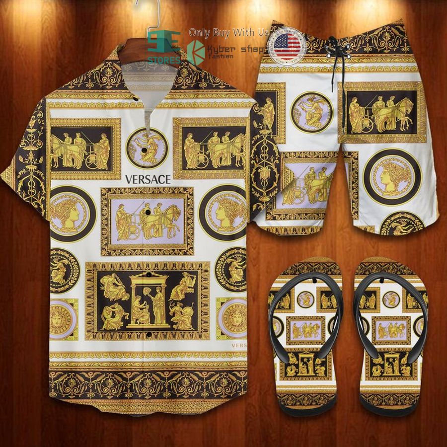 versace home pattern hawaii shirt shorts 1 8912