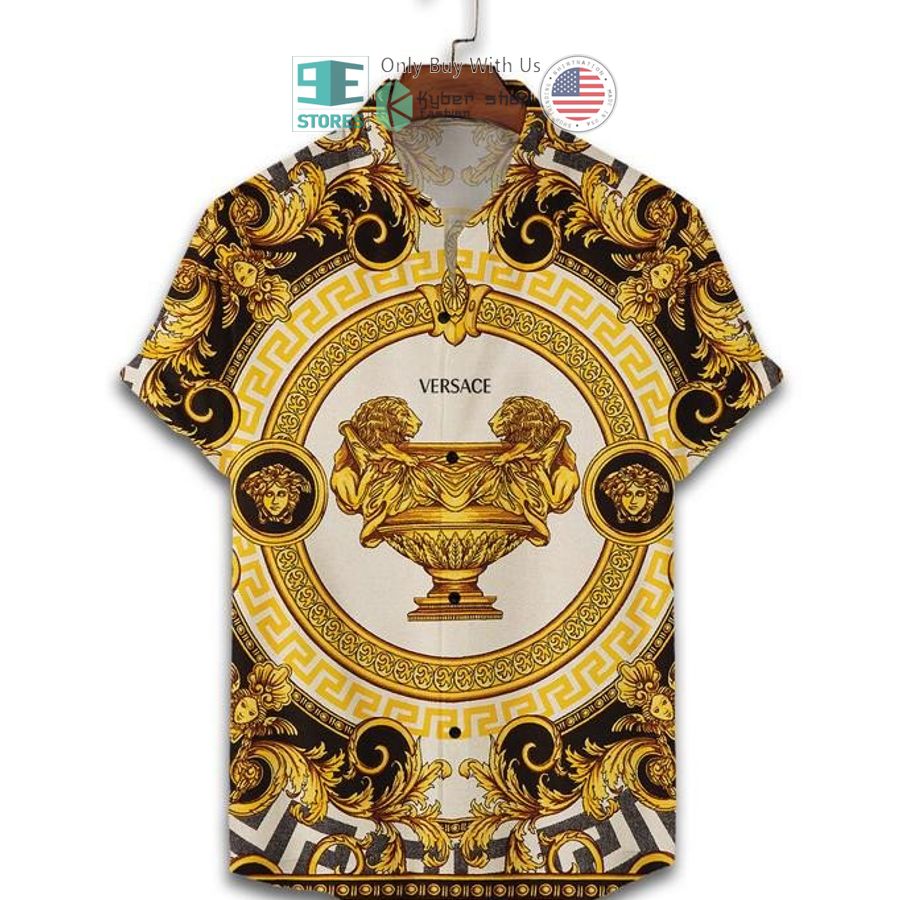 versace lion pattern hawaii shirt shorts 2 94263