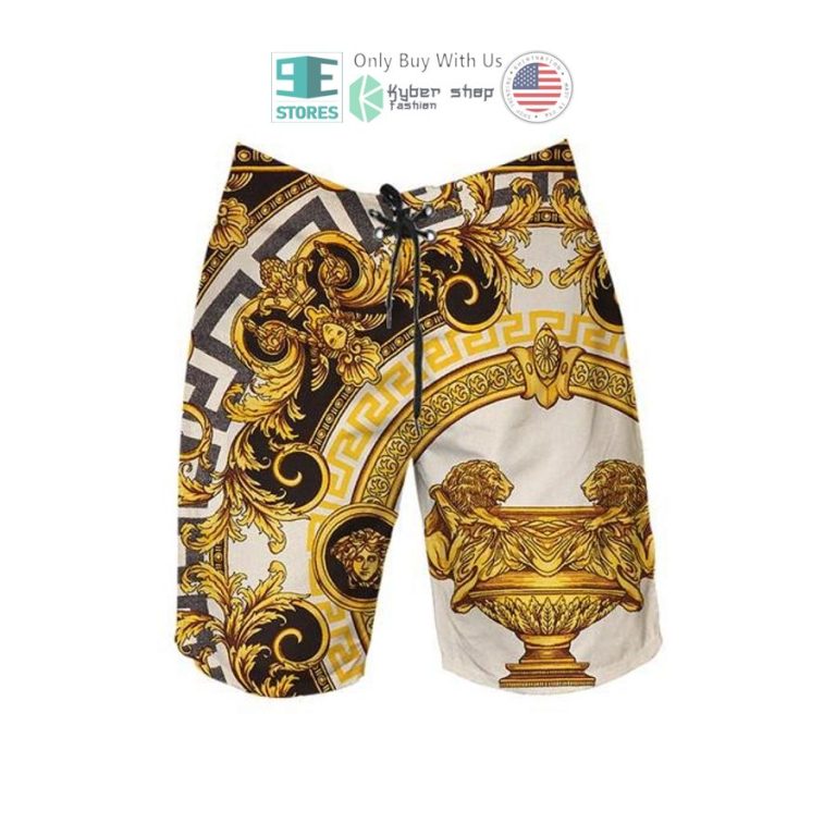 versace lion pattern hawaii shirt shorts 3 39650