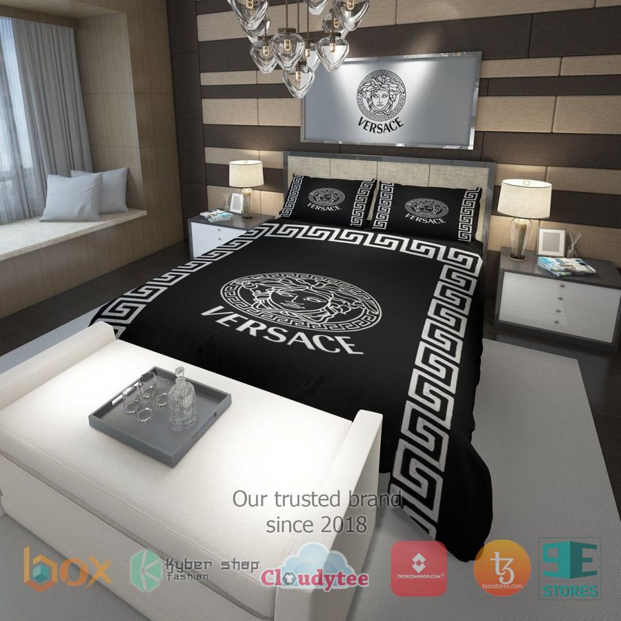 versace luxury england brand black bedding set 1 99922