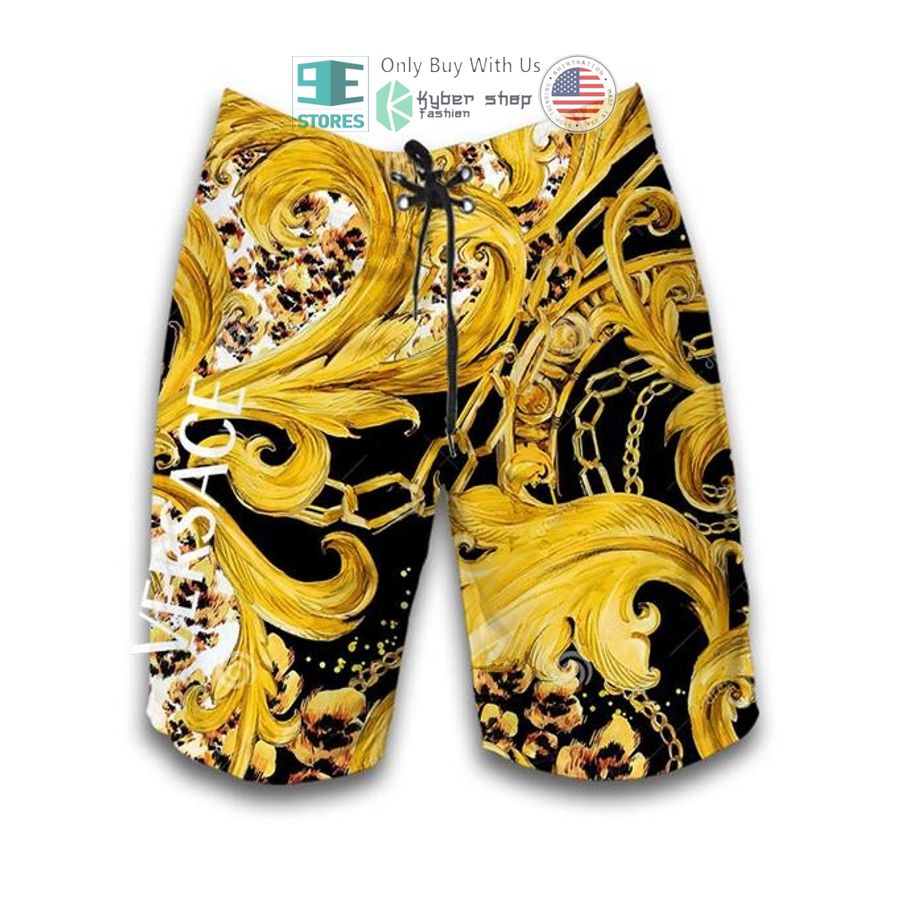 HOT] Versace Golden Medusa White Flip Flops & Hawaiian Shirt Shorts