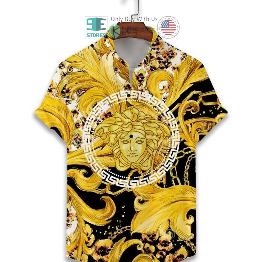 versace medusa pattern hawaii shirt shorts 2 47533