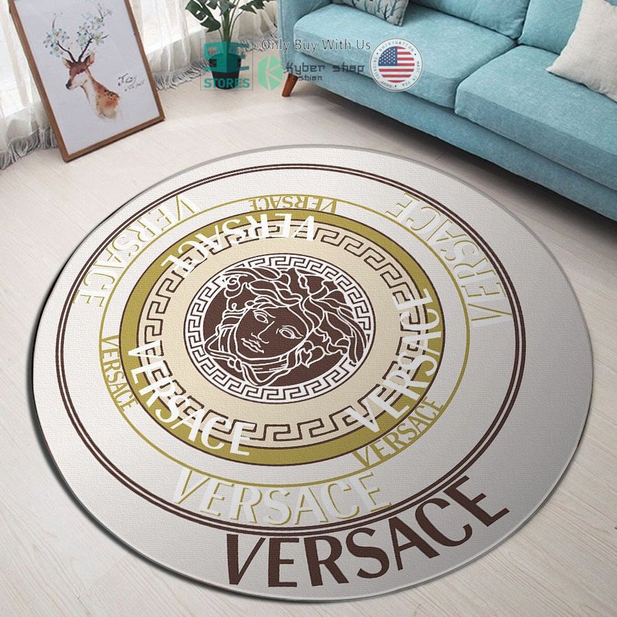 versace medusa pattern white round rug 1 72075
