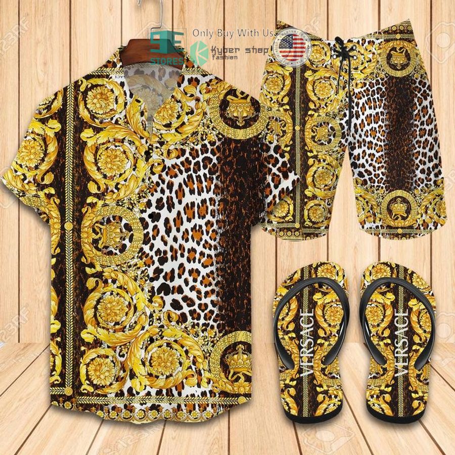 versace pattern color hawaii shirt shorts 1 14064