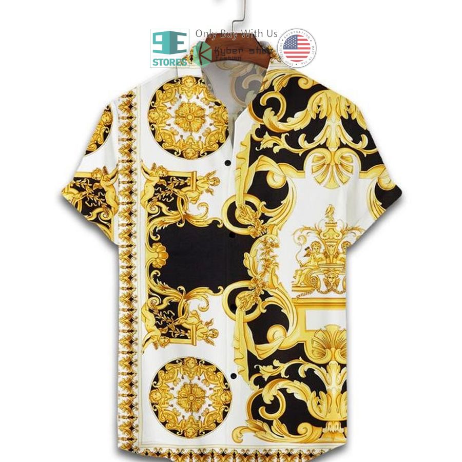 versace white yellow hawaii shirt shorts 2 4306