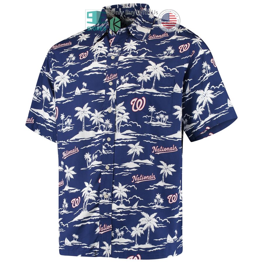 washington nationals reyn spooner vintage short sleeve navy hawaiian shirt 2 85346