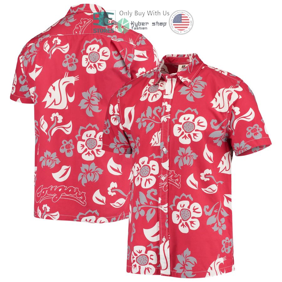 washington state cougars wes willy floral crimson hawaiian shirt 1 80846