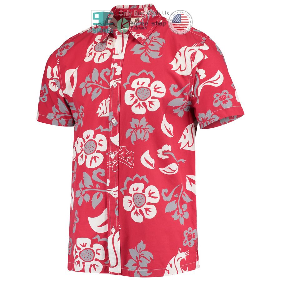 washington state cougars wes willy floral crimson hawaiian shirt 2 2306