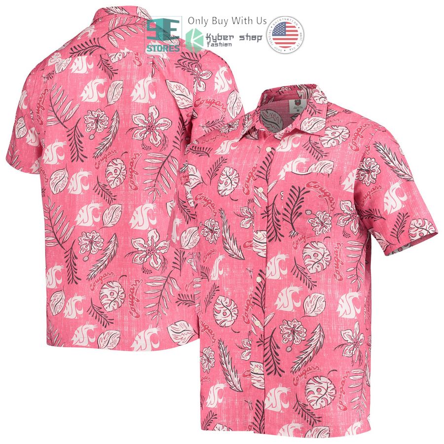 washington state cougars wes willy vintage floral crimson hawaiian shirt 1 68982