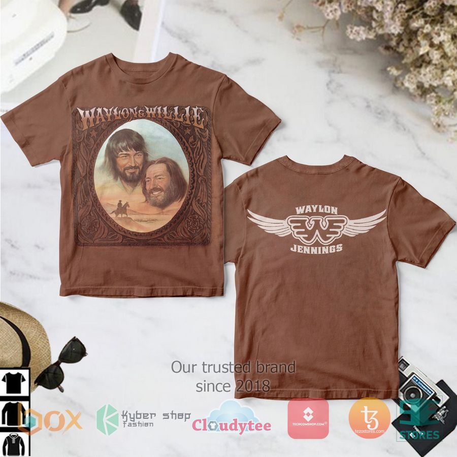 waylon and willie just two album 3d t shirt 1 27305