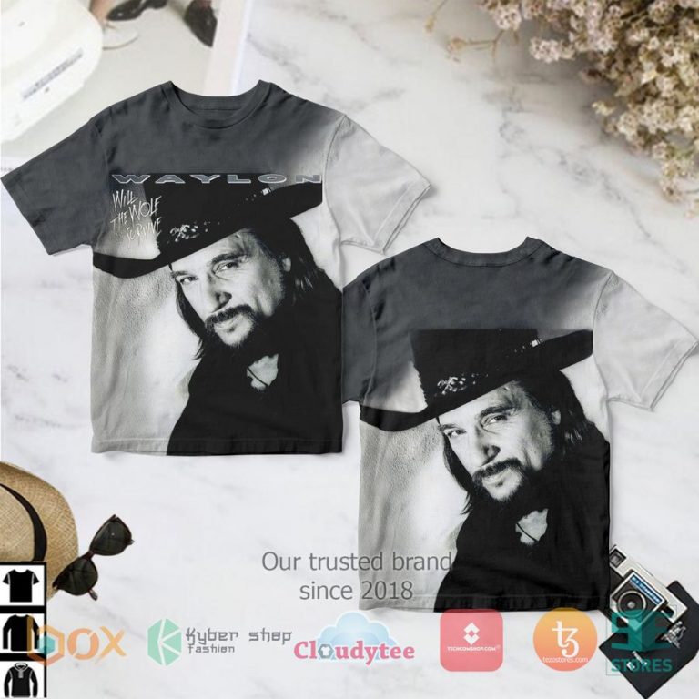 waylon jennings will the wolf survive album 3d t shirt 1 82259