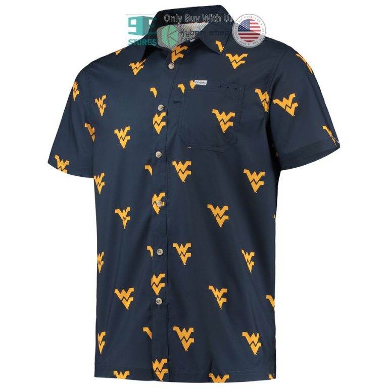 west virginia mountaineers columbia super slack tide navy hawaiian shirt 2 12859