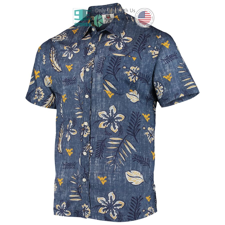 west virginia mountaineers wes willy vintage floral navy hawaiian shirt 2 35554