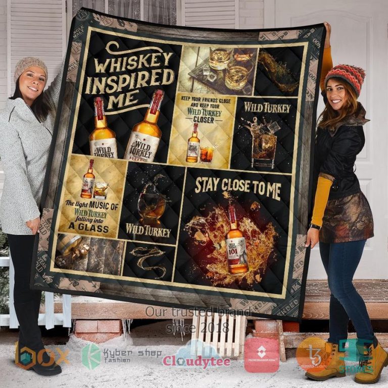 wild turkey whiskey inspired me quilt blanket 2 92091