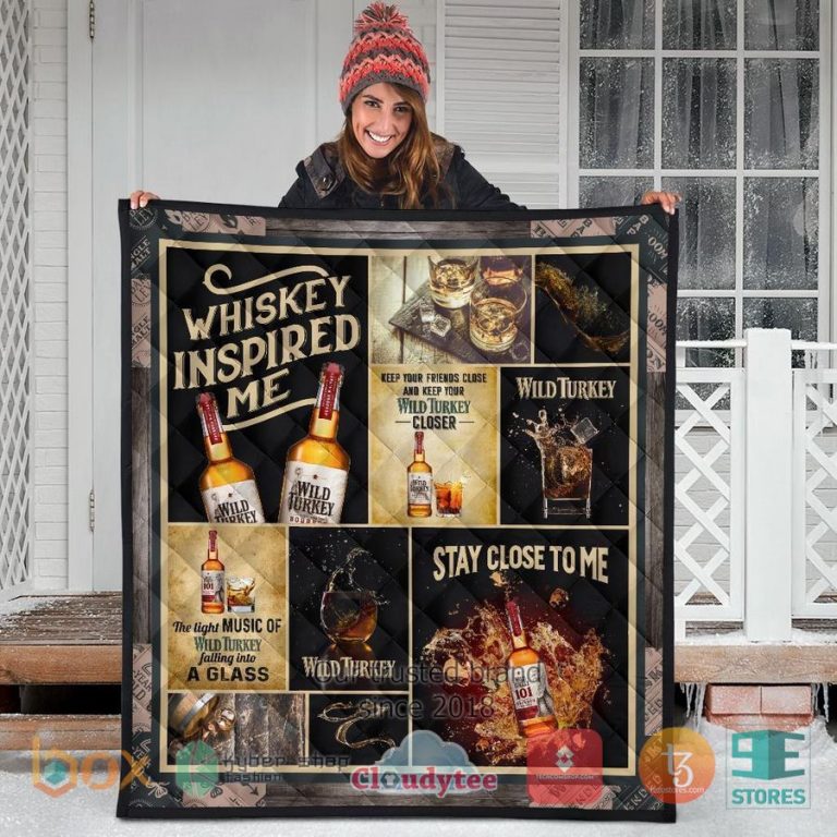 wild turkey whiskey inspired me quilt blanket 3 44892