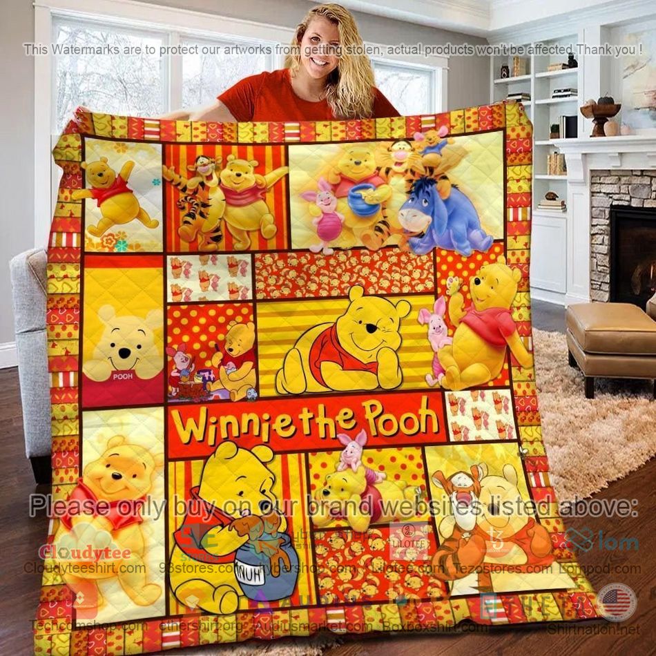 winnie the pooh and friends yellow red quilt 1 97511