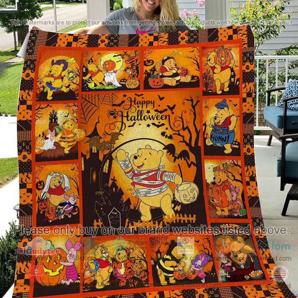 winnie the pooh happy halloween pumpkin quilt 1 23522