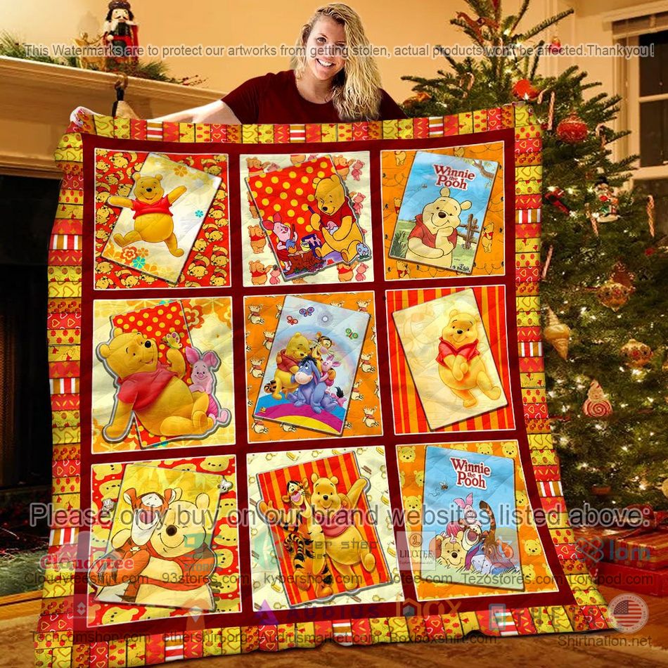 winnie the pooh yellow red quilt 1 1511