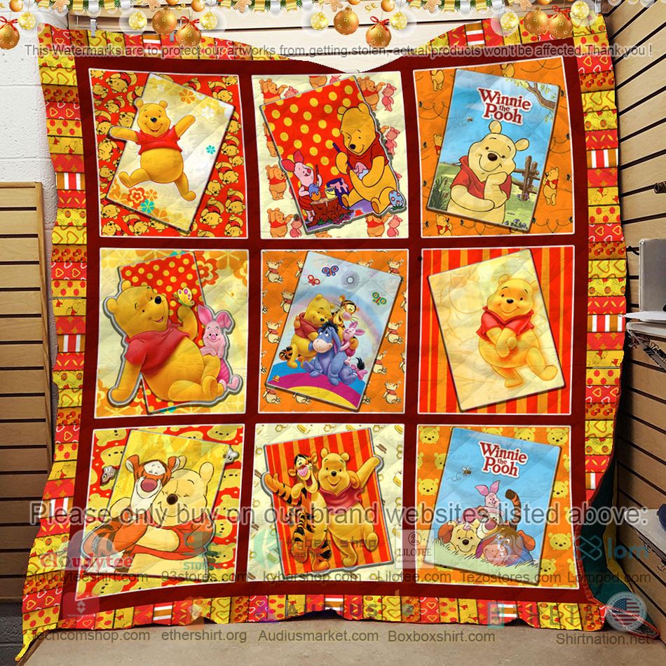 winnie the pooh yellow red quilt 3 78582