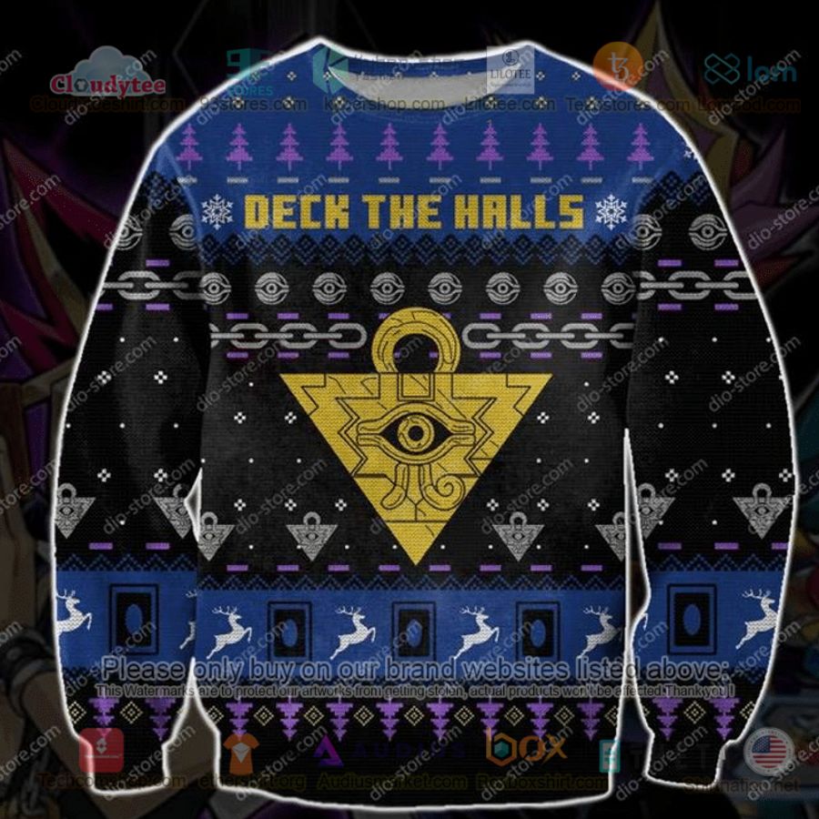 yu gi oh millennium puzzle deck the halls sweatshirt sweater 1 27754