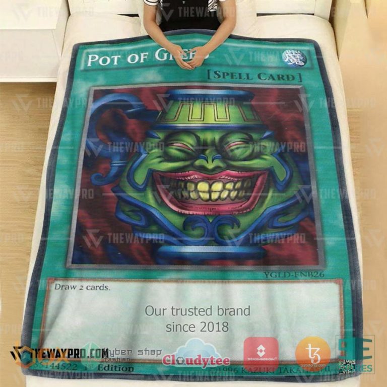 yu gi oh pot of greed soft blanket 2 22859