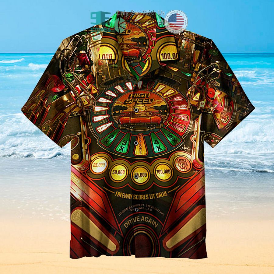 1986 williams pinball high speed hawaiian shirt 1 98849