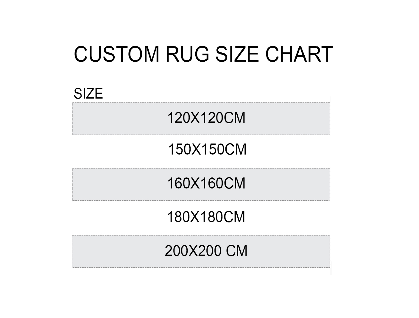 Rug Size Chart