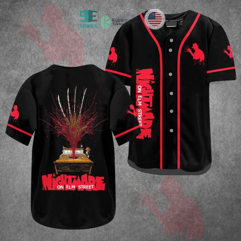 a nightmare on elm street black baseball jersey 1 63675