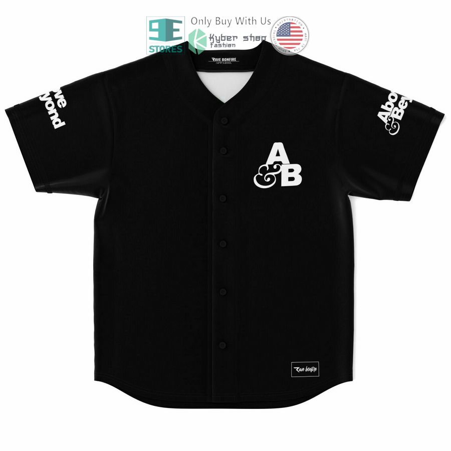 above beyond logo group therapy radio black baseball jersey 1 6065