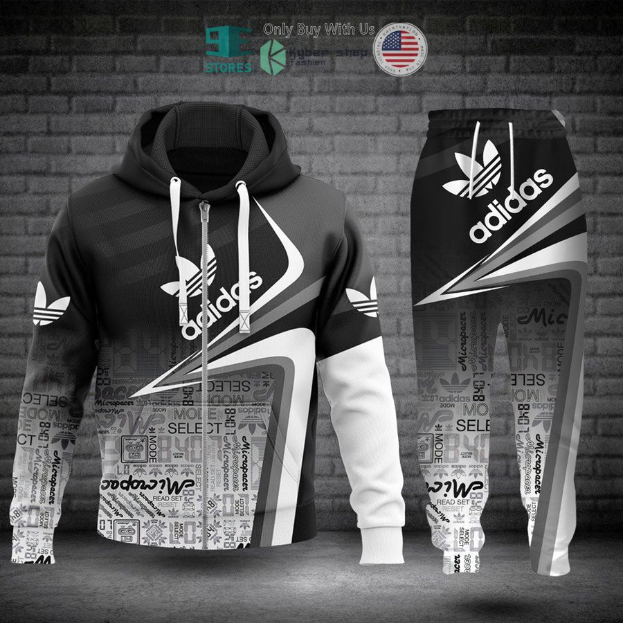 adidas original pattern white black zip hoodie long pants 1 79094