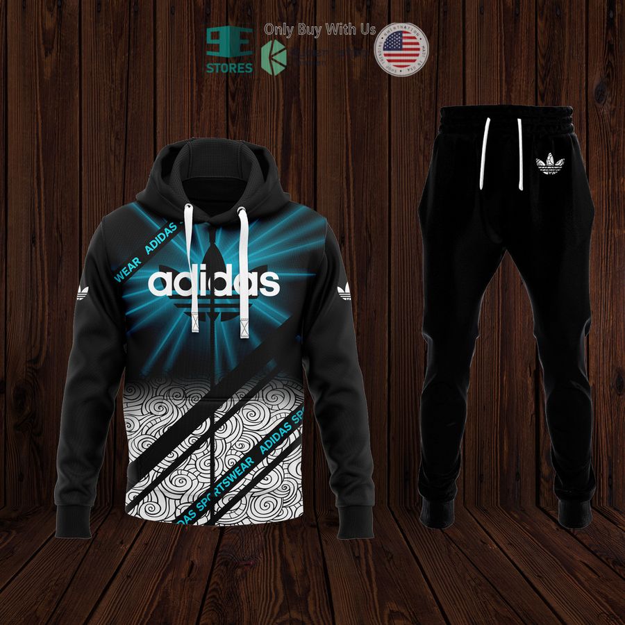 adidas sportswear blue black zip hoodie long pants 1 95402
