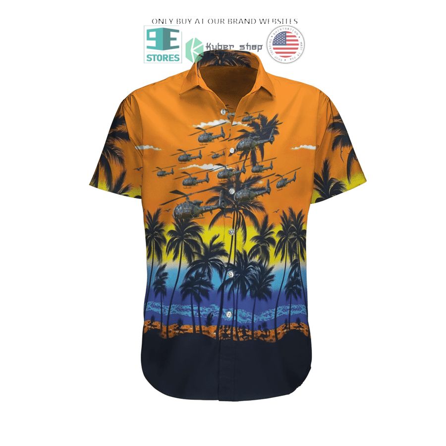 aerospatiale gazelle french army orange hawaiian shirt shorts 2 33153